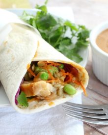 A 5 minute dinner or lunch? Is that even possible? Yes it sure is! Try these spicy Thai peanut chicken wraps... light on time, but crazy good flavor!