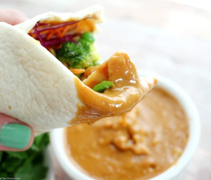 A 5 minute dinner or lunch? Is that even possible? Yes it sure is! Try these spicy Thai peanut chicken wraps... light on time, but crazy good flavor!