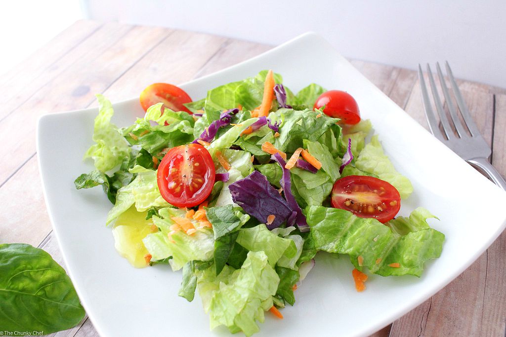 A simple red wine vinaigrette with the added flavors of shallot, basil, mustard, and a touch of honey. 1000x better than store-bought dressings!