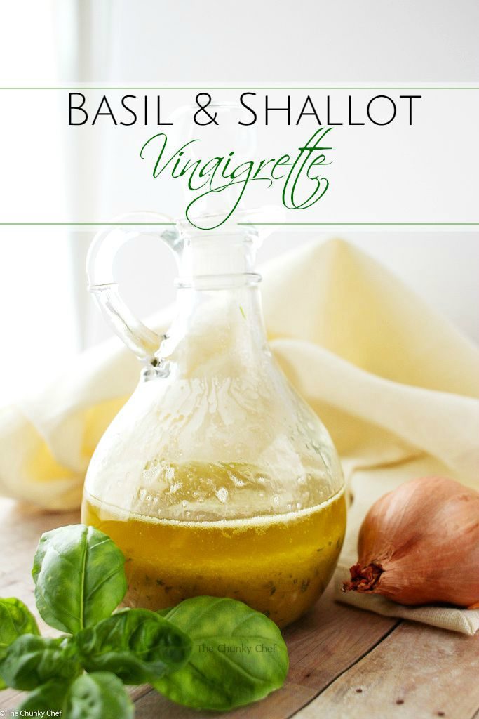 A simple red wine vinaigrette with the added flavors of shallot, basil, mustard, and a touch of honey.  1000x better than store-bought dressings!