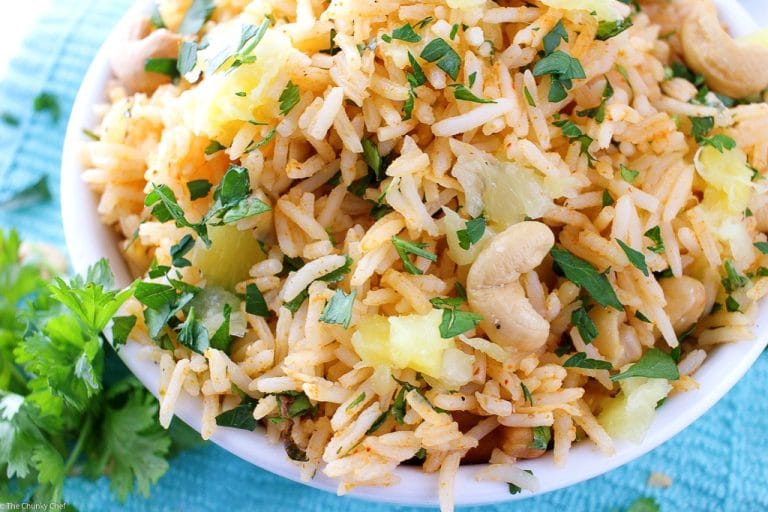 Tropical Coconut Pineapple Cashew Rice The Chunky Chef