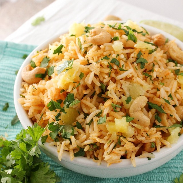 Tropical Coconut Pineapple Cashew Rice The Chunky Chef