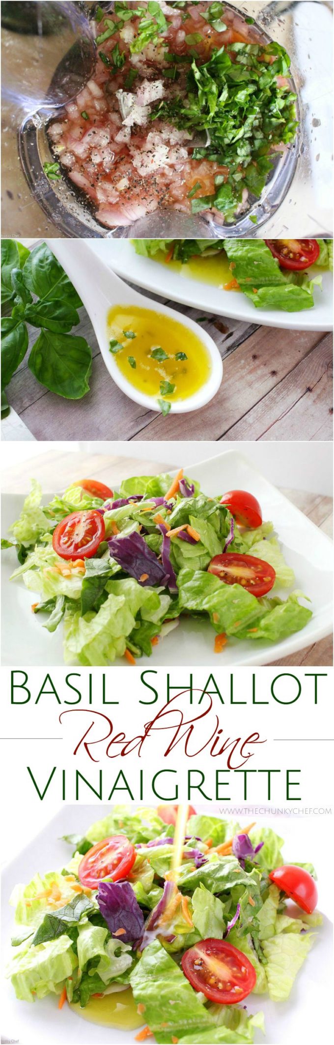 Basil Shallot and Red Wine Vinaigrette The Chunky Chef