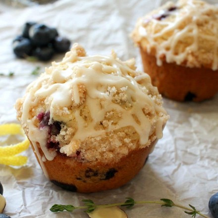 Bakery Style Blueberry Muffins | The Chunky Chef | http://thechunkychef.com