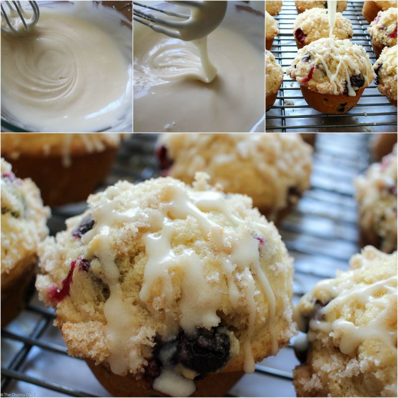 Bakery Style Blueberry Muffins recipe | The Chunky Chef | http://thechunkychef.com