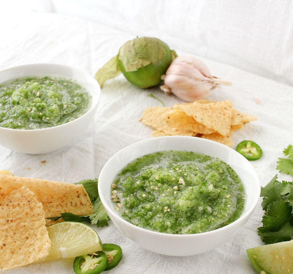 Copycat Abuelos Fresh Tomatillo Salsa-17 - The Chunky Chef