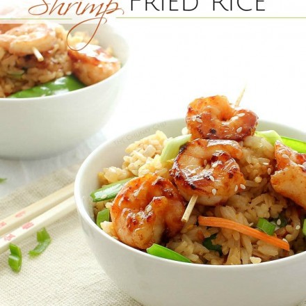 The Chunky Chef | 20 Minute Shrimp Fried Rice | A fast and easy shrimp fried rice recipe that tastes better than Chinese takeout, and you can get on the table in 20 minutes! Perfect for a weeknight meal!