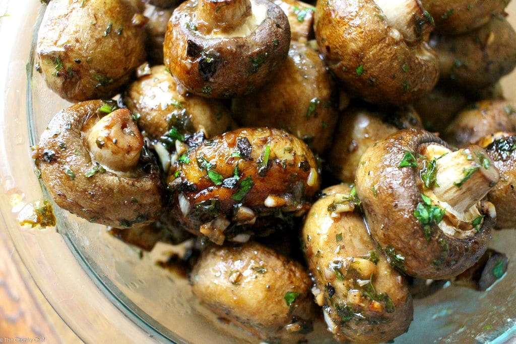 Garlic and Balsamic Roasted Mushrooms - The Chunky Chef