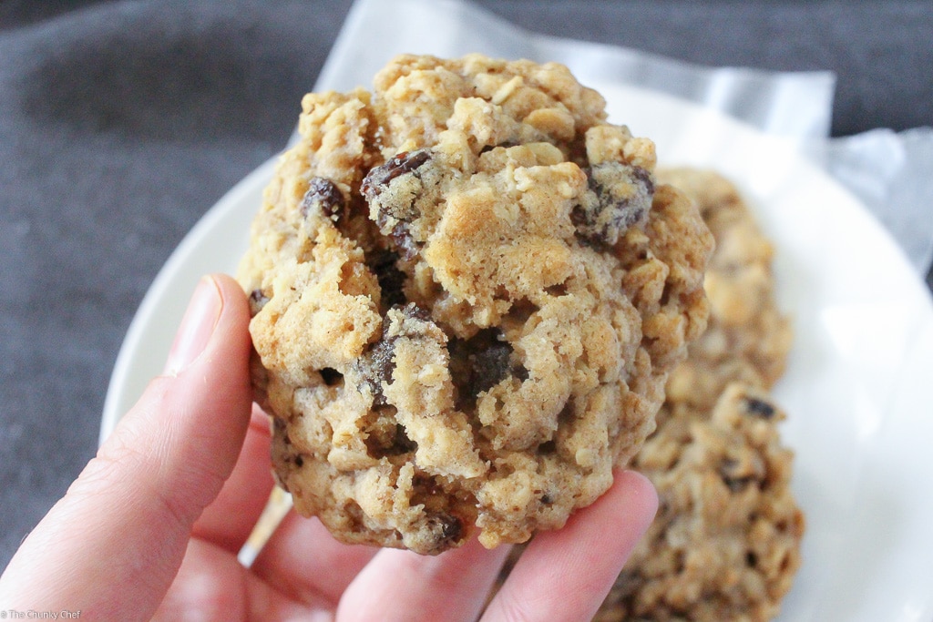 Soft Baked Oatmeal Raisin Cookies with Brandy24 The Chunky Chef