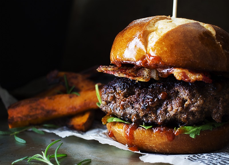 Coffee Rubbed Burgers with Dr Pepper BBQ Sauce - The Chunky Chef