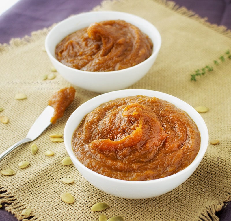 Easy 20 Minute Pumpkin Butter | The Chunky Chef | Rich, velvety and smooth... this pumpkin butter is easy to make and has all the great flavors of Fall! Great as a spread, in baking, or as a gift!