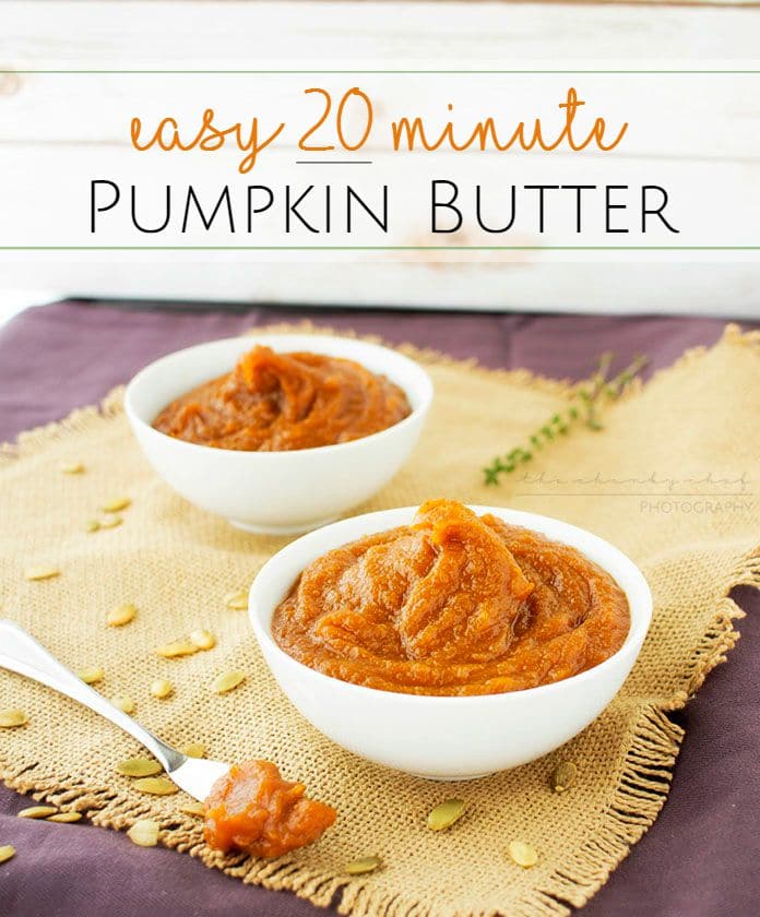 Easy 20 Minute Pumpkin Butter | The Chunky Chef | Rich, velvety and smooth... this pumpkin butter is easy to make and has all the great flavors of Fall! Great as a spread, in baking, or as a gift!