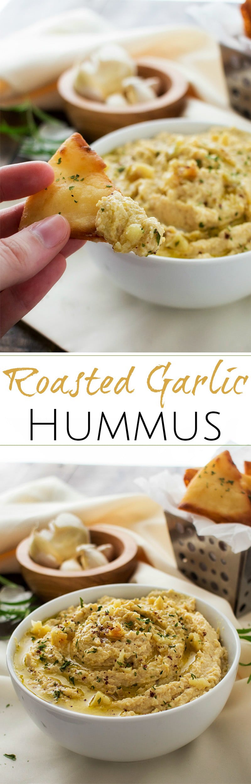 Easy Roasted Garlic Hummus The Chunky Chef
