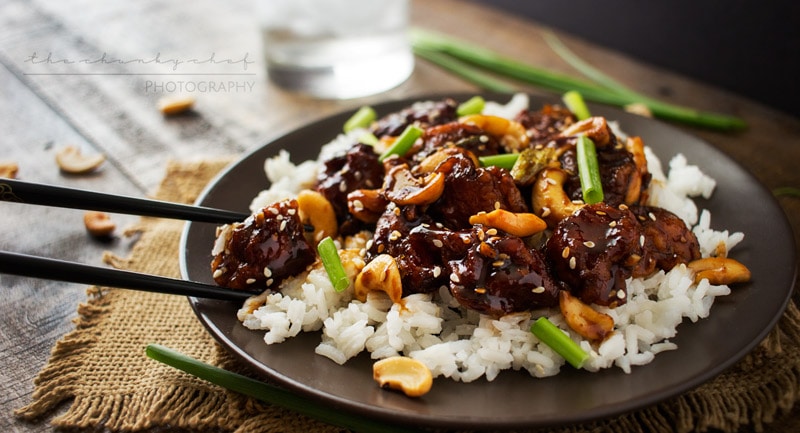 Copycat Spicy Cashew Chicken | The Chunky Chef | This cashew chicken is deliciously spicy and savory, and tastes almost exactly like The Cheesecake Factory's recipe. You won't want takeout anymore!