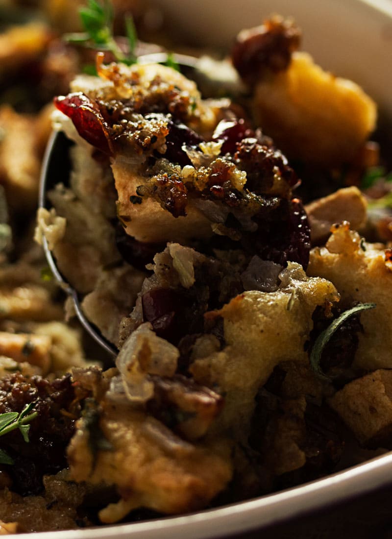 Harvest Sausage Stuffing with Pecans and Cranberries The Chunky Chef