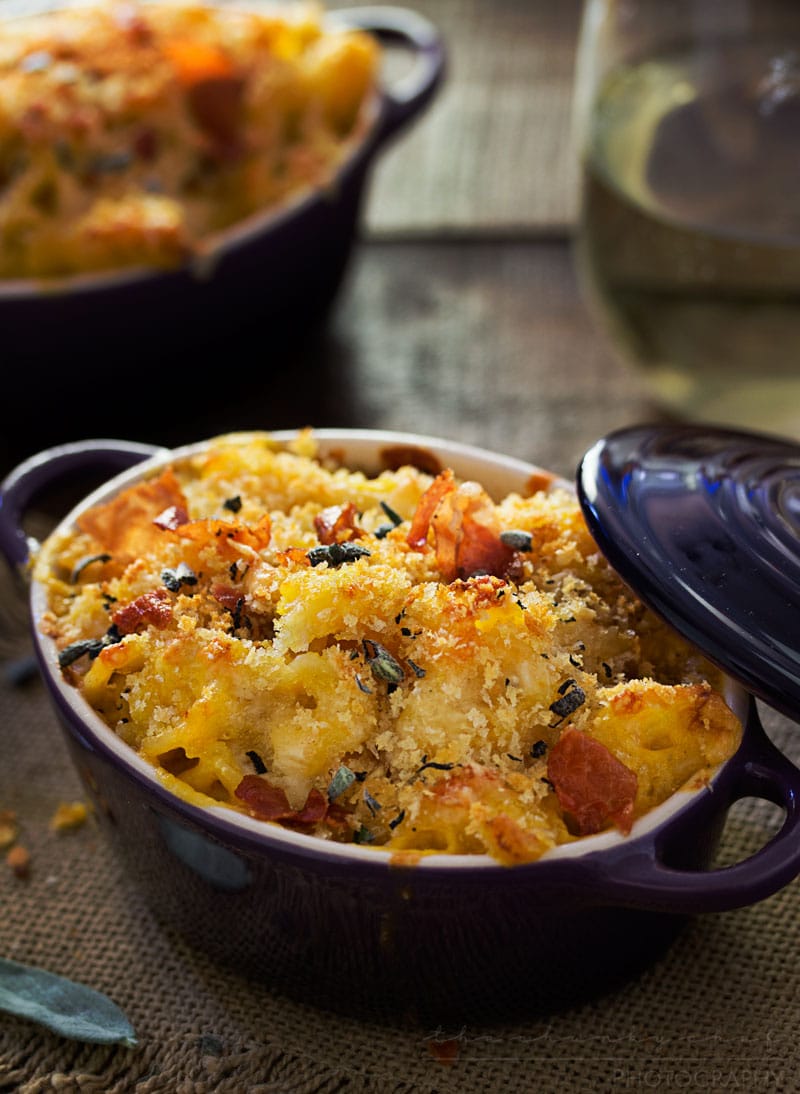 Butternut Squash and Gruyere Mac and Cheese | This dish is the ultimate mac and cheese! Pureed savory roasted butternut squash is mixed with an ultra creamy Gruyere and white cheddar sauce!