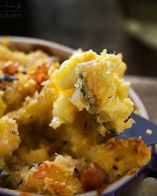 Butternut Squash and Gruyere Mac and Cheese | This dish is the ultimate mac and cheese! Pureed savory roasted butternut squash is mixed with an ultra creamy Gruyere and white cheddar sauce!