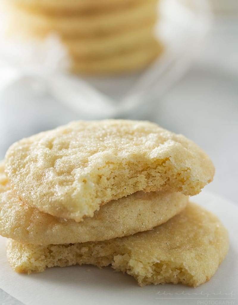 Soft Vanilla Bean Sugar Cookies | These vanilla bean sugar cookies are rolled in sugar for a sparkling appearance and a soft, light and chewy texture that will make these your new favorite!