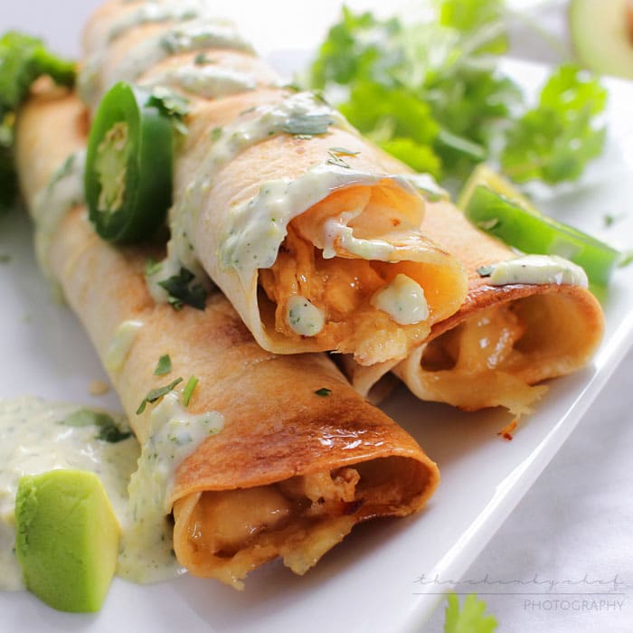 Jalapeno Popper Chicken Taquitos