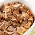 Bourbon Cinnamon French Toast Bake | This french toast bake stands out from the rest with warm cinnamon and sweet bourbon! An easy make ahead breakfast!!