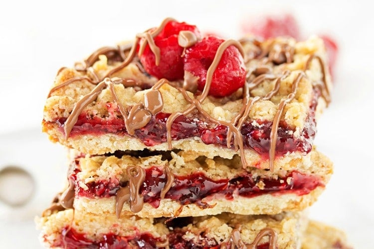 Skinny Raspberry Shortbread Bars