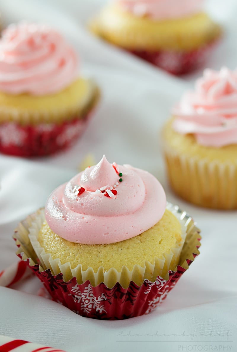 White Chocolate Cupcakes with Peppermint Buttercream | Rich white chocolate cupcakes with a delicate swirl of ultra creamy buttercream frosting laced with peppermint... perfect for any occasion! 