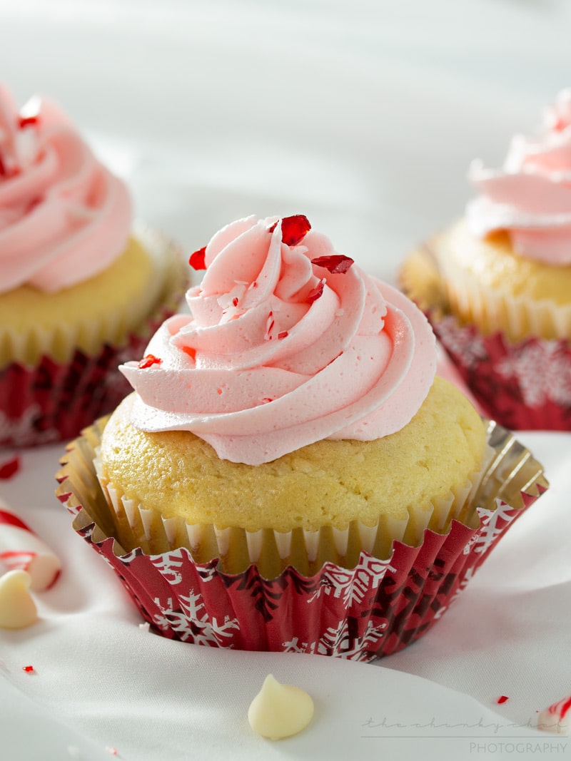 White Chocolate Cupcakes with Peppermint Buttercream | Rich white chocolate cupcakes with a delicate swirl of ultra creamy buttercream frosting laced with peppermint... perfect for any occasion! 