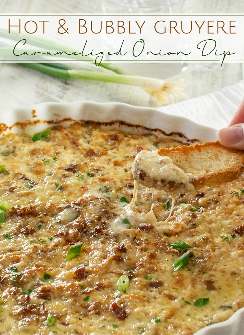 Caramelized Onion Dip | The ultimate party dip! This onion dip is made with gruyere, white cheddar, herbs, bacon, and rich caramelized onions for a melt in your mouth appetizer! | http://thechunkychef.com