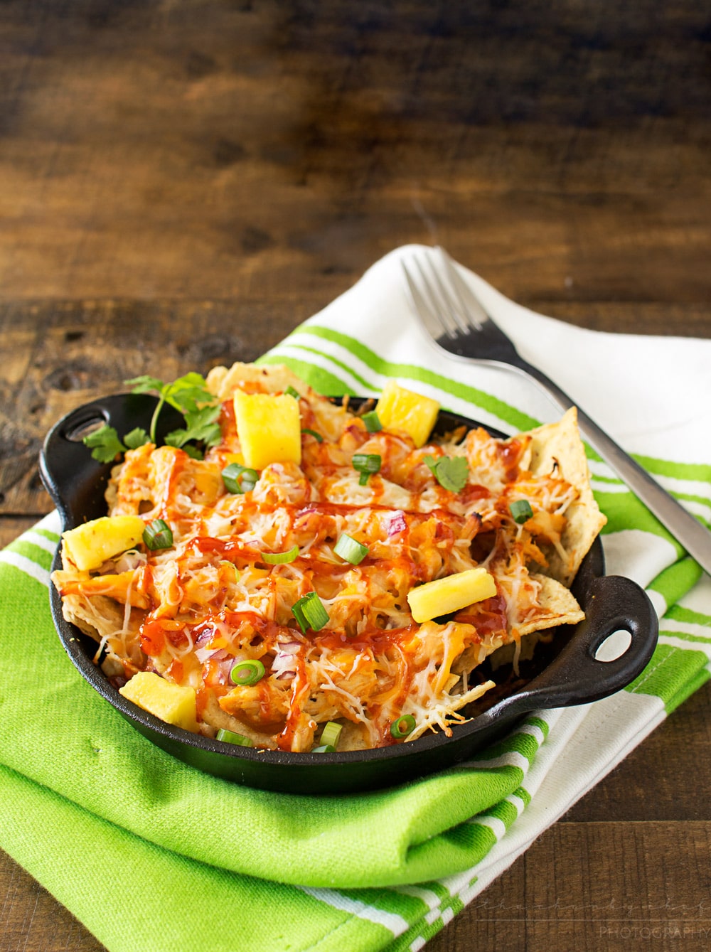 Oven Baked BBQ Chicken Pizza Nachos (13) - The Chunky Chef