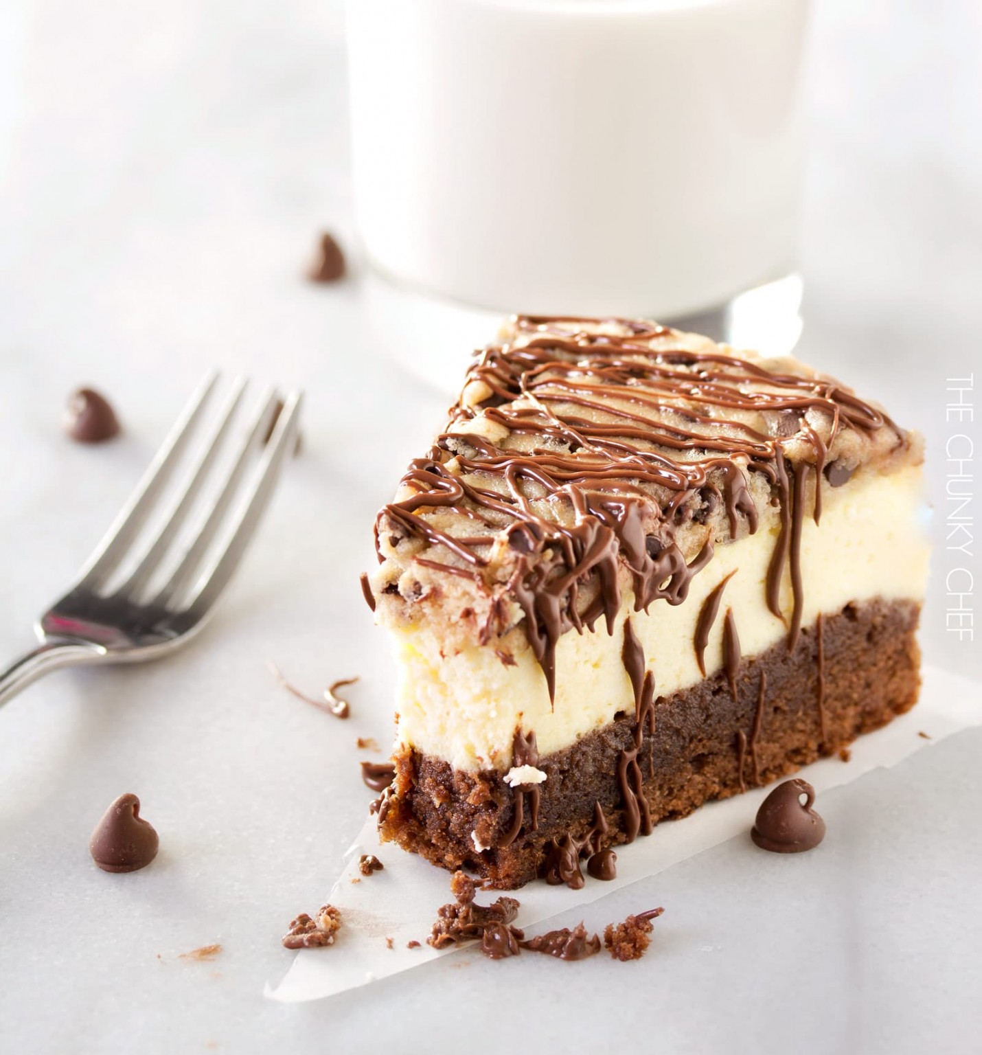 Brownie Bottom Cookie Dough Cheesecake The Chunky Chef