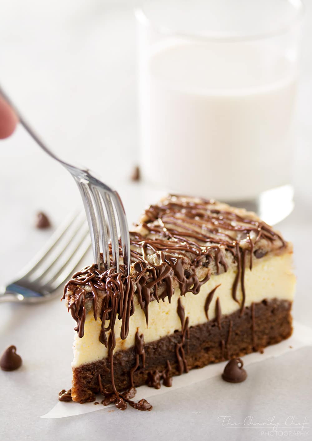 BrownieBottomCookieDoughCheesecake (8) The Chunky Chef