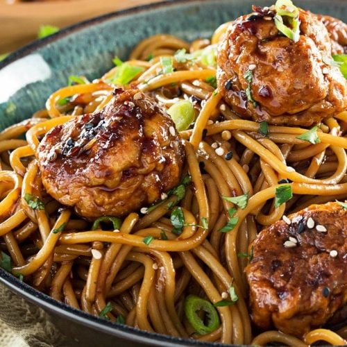 Kung Pao Chicken Spaghetti and Meatballs The Chunky Chef