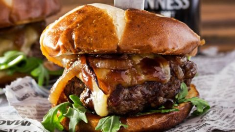 Whiskey Glazed Blue Cheese Burgers The Chunky Chef