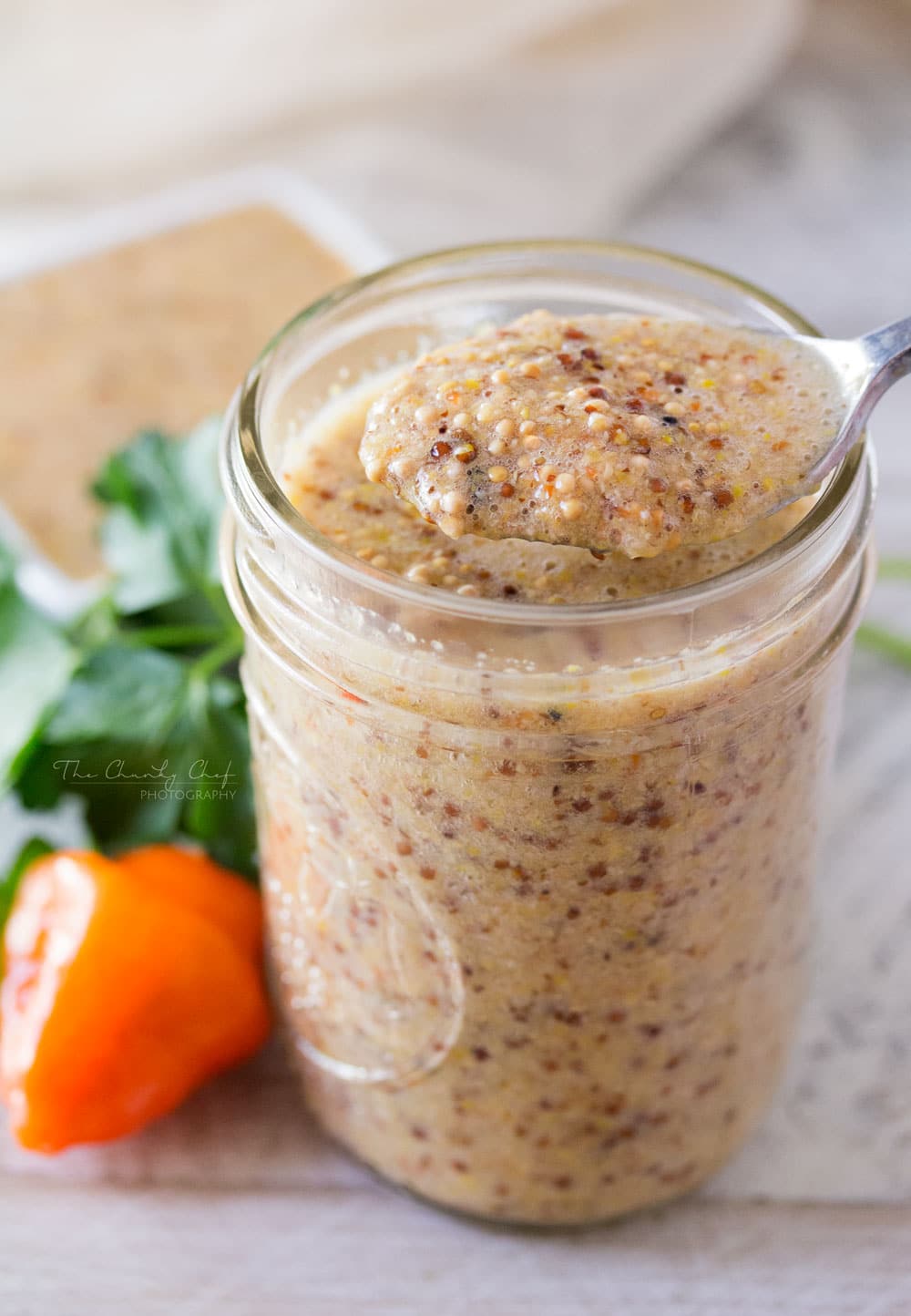 Habanero Beer Mustard | This easy homemade beer mustard gets a spicy kick from fresh habanero peppers. Once you try homemade mustard, you won't want to buy it any more! | http://thechunkychef.com