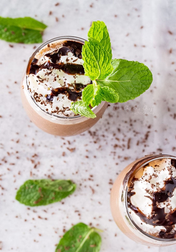 Copycat frappe with mint garnish