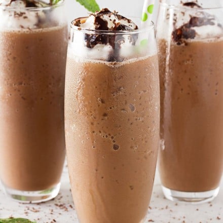 Copycat Mocha Frappe | Forget spending your hard earned money on a frozen coffee drink, make your own mocha frappe at home!! Easy to make, plus tips to flavor it however you like! | http://thechunkychef.com