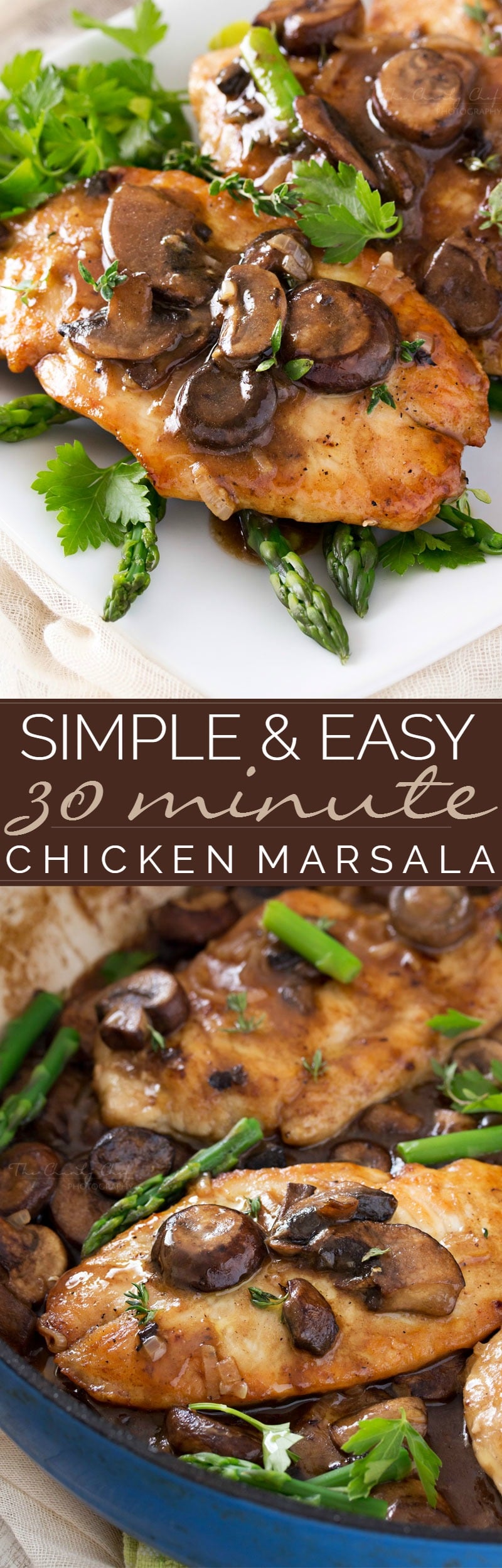 Easy Chicken Marsala | This easy chicken Marsala dish takes just 30 minutes to make! Classically savory and flavorful, this is one dish you'll love to cook time and time again! | http://thechunkychef.com