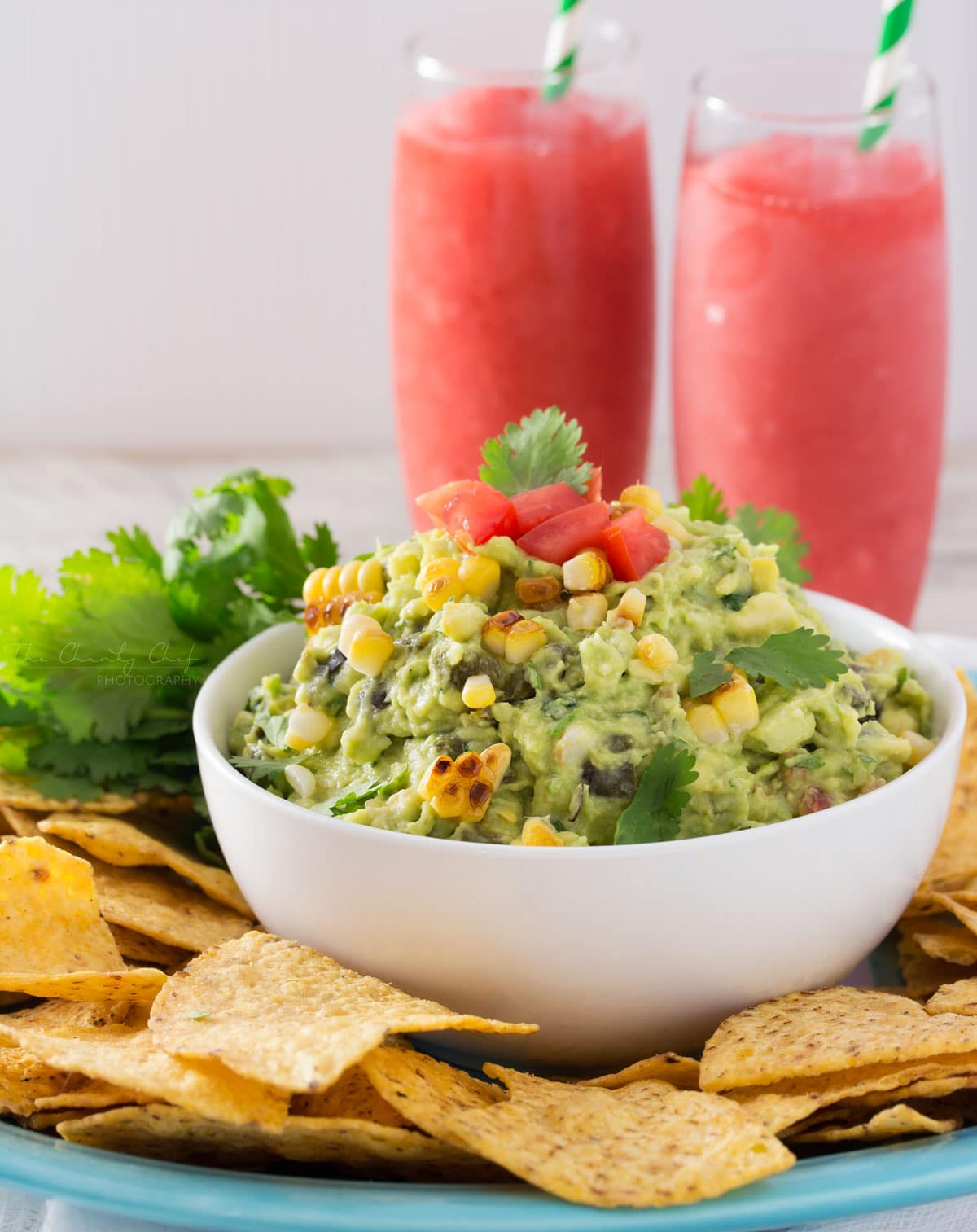 Roasted Poblano Charred Corn Guacamole | Not your average guacamole recipe! Filled with smoky roasted poblano peppers and deliciously charred corn, it's layer after layer of flavor! | http://thechunkychef.com