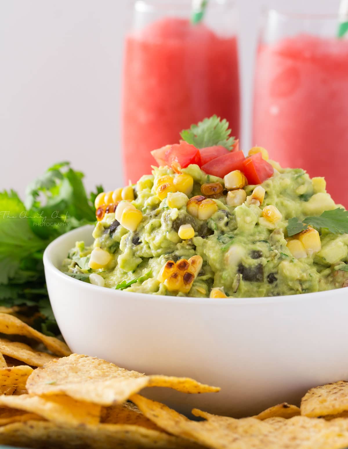 Roasted Poblano Charred Corn Guacamole | Not your average guacamole recipe! Filled with smoky roasted poblano peppers and deliciously charred corn, it's layer after layer of flavor! | http://thechunkychef.com