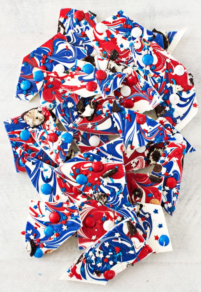Red White and Blue Bark