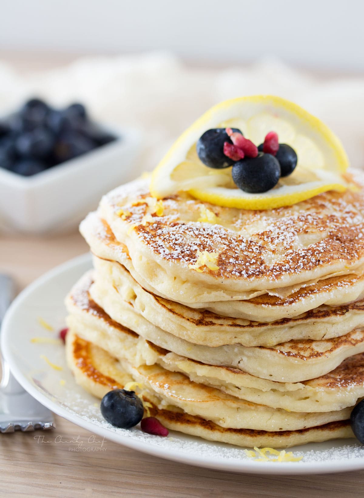 Lemon Ricotta Pancakes | Soft and fluffy ricotta pancakes infused with great lemon zest flavor... perfect for a special occasion breakfast, but easy enough to make every day! | http://thechunkychef.com