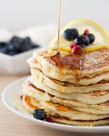 Lemon Ricotta Pancakes | Soft and fluffy ricotta pancakes infused with great lemon zest flavor... perfect for a special occasion breakfast, but easy enough to make every day! | http://thechunkychef.com