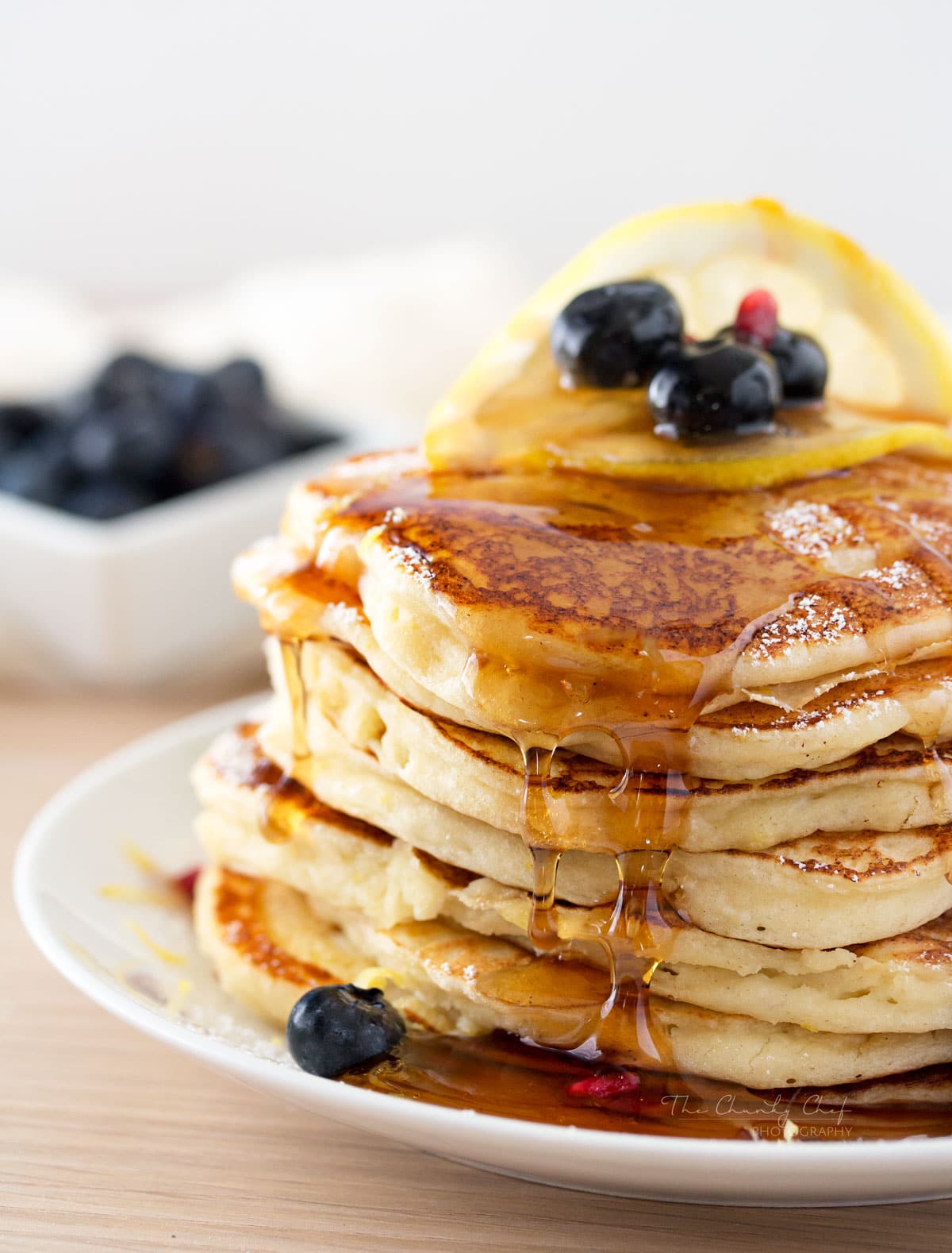 Lemon Ricotta Pancakes | Soft and fluffy ricotta pancakes infused with great lemon zest flavor... perfect for a special occasion breakfast, but easy enough to make every day! | http://thechunkychef.com