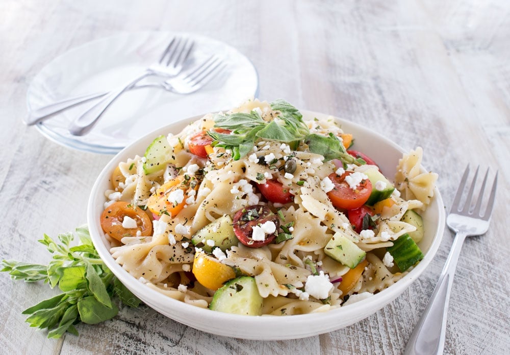 Mediterranean Pasta Salad - The Chunky Chef