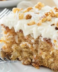 Preacher Cake | This light, moist, and tropical preacher cake is the easiest dessert ever! You mix it together with a wooden spoon, in one bowl... no mixer needed! | http://thechunkychef.com