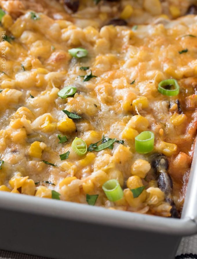 Chicken and Rice Enchilada Casserole The Chunky Chef