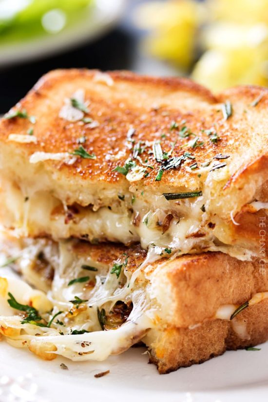 Ultimate Grilled Cheese Gooey Gruyere and white cheddar cheese
