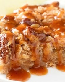 Caramel Apple Pie Bars with Cinnamon Pecan Streusel | All the classic flavors of a Dutch caramel apple pie, in an easy bar dessert! | http://thechunkychef.com