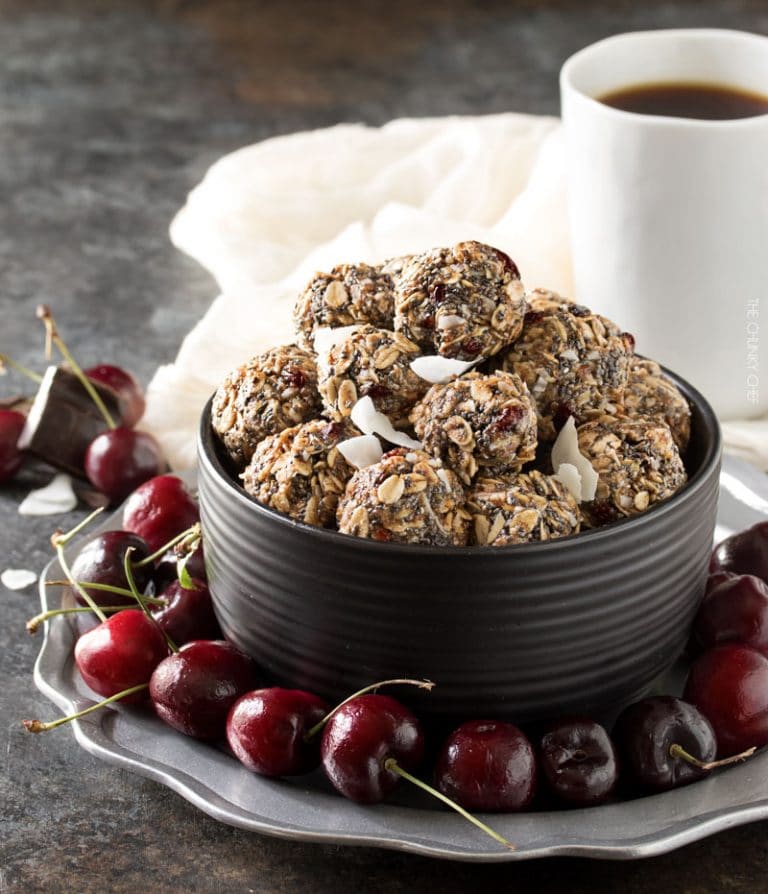 Cherry Chocolate Almond Energy Balls The Chunky Chef