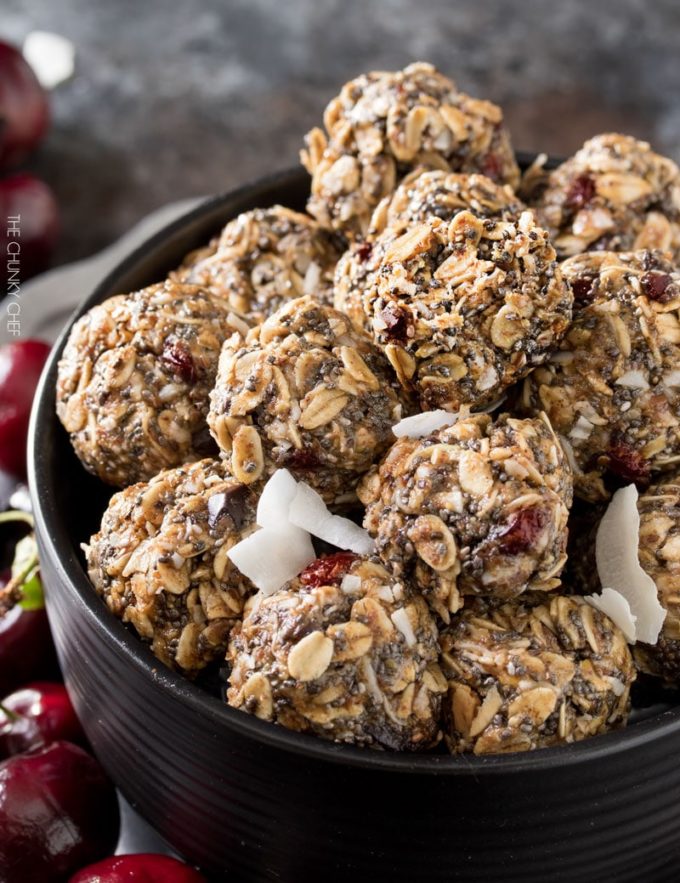 Cherry Chocolate Almond Energy Balls The Chunky Chef